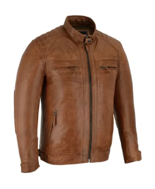 Buy Now Cafe Racer Brown Leather Jacket For Men And Women