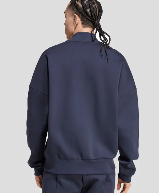 Buy Now Real Madrid Adidas SZN Blue Bomber Jacket For Men And Women