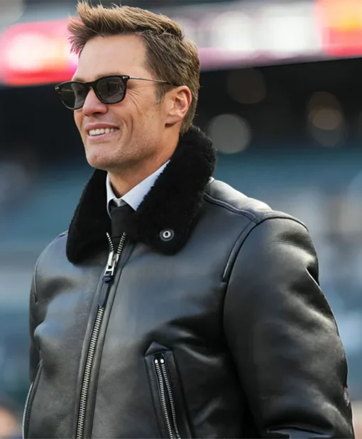 Buy Now Tom Brady NFC Wild Card Playoffs Black Leather Jacket For Men And Women