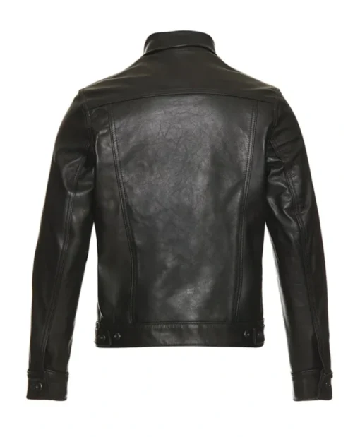 Buy Now Trucker Black Leather Jacket For Men And Women