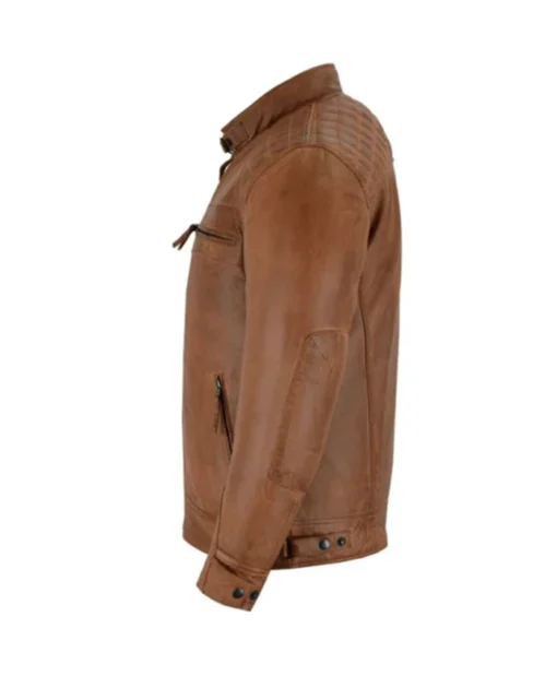 Cafe Racer Leather Brown Jacket