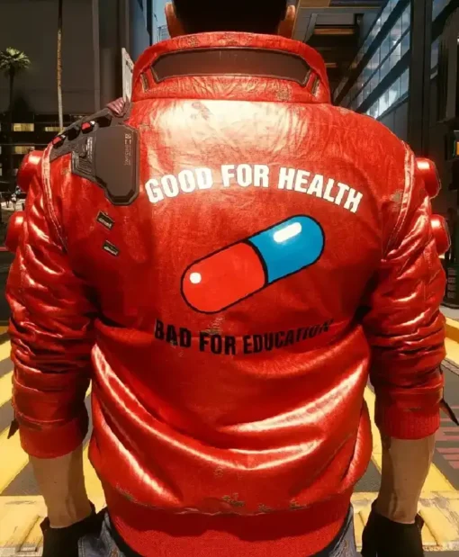 Cyberpunk 2077 Akira Kaneda Red Capsule Leather Jacket