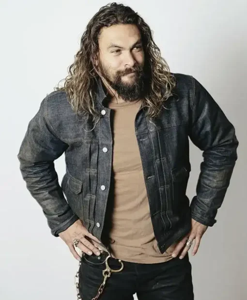 Get Now On The Roam 2024 Jason Momoa Blue Denim Jacket For Sale