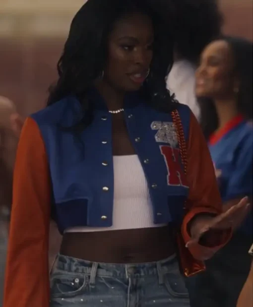 Hilary Banks TV-Series Bel-Air Season 03 Coco Jones Crop Varsity Jacket