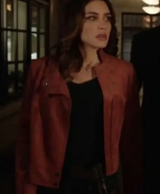 Juliana Harkavy Arrow Dinah Drake Brown Suede Leather Jacket