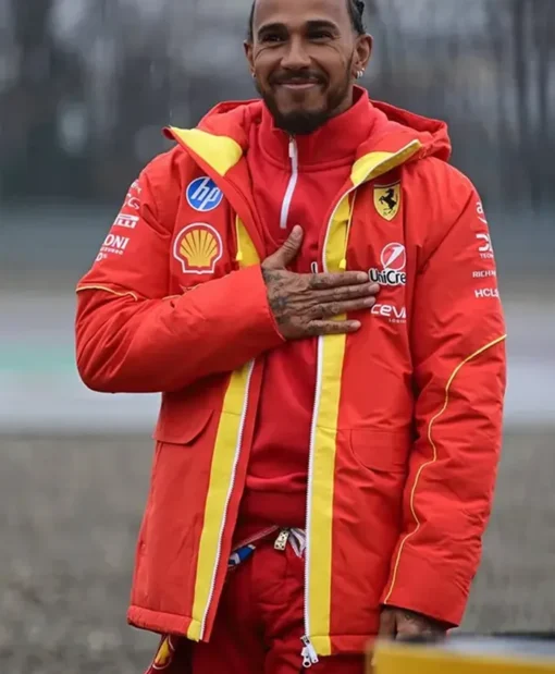 Lewis Hamilton Scuderia Ferrari F1 2024 Team Red Jacket