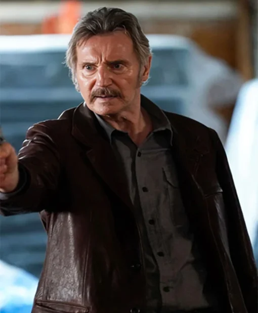 Liam Neeson Absolution Leather Blazer