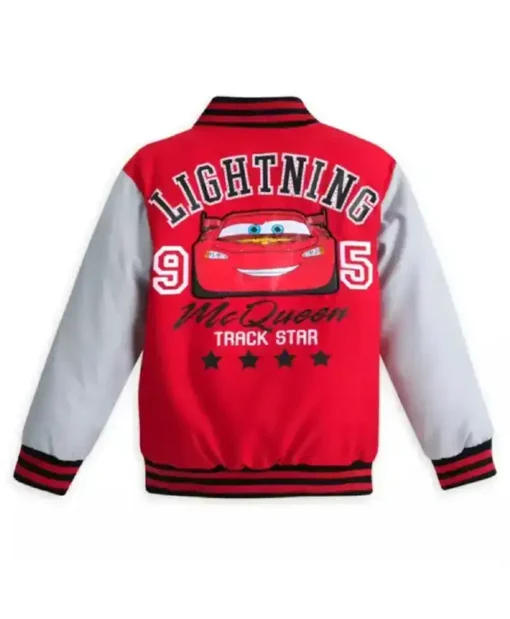 Lightning Mcqueen Red Varsity Bomber Jacket For Sale