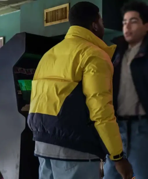 Mekai Curtis Power Book III Raising Kanan Stark Yellow Puffer Bomber Jacket