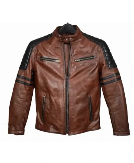 Motorcycle Street Leather Brown Jacket