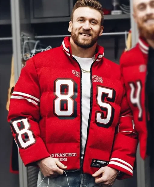 OFF-Season Kristin Juszczyk 49ers Red Puffer Jacket