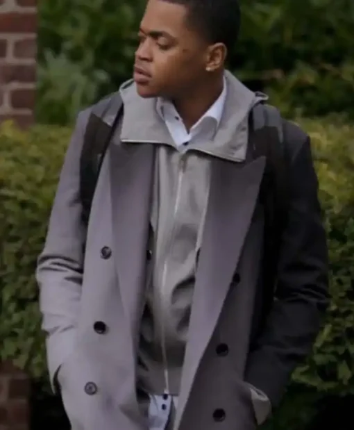 Power Book II Ghost S03 Tariq St. Patrick Grey Trench Coat