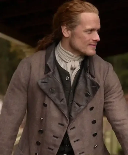 Sam Heughan Outlander Jamie Fraser Double Breasted Long Wool Coat