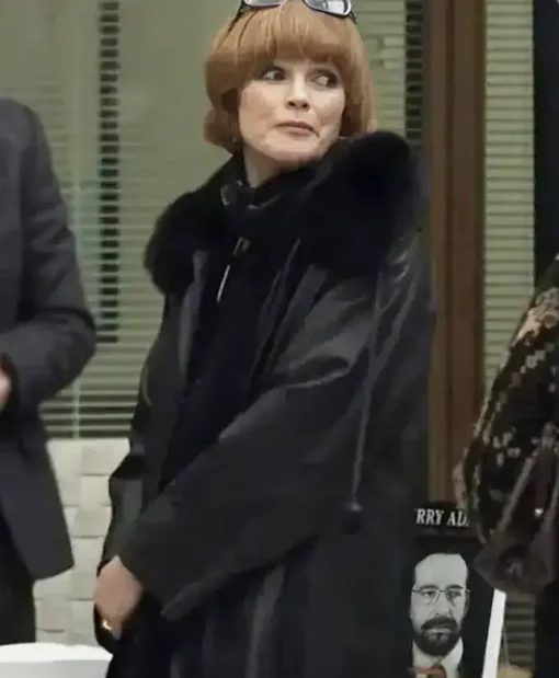 Say Nothing Maxine Peake Leather Black Coat