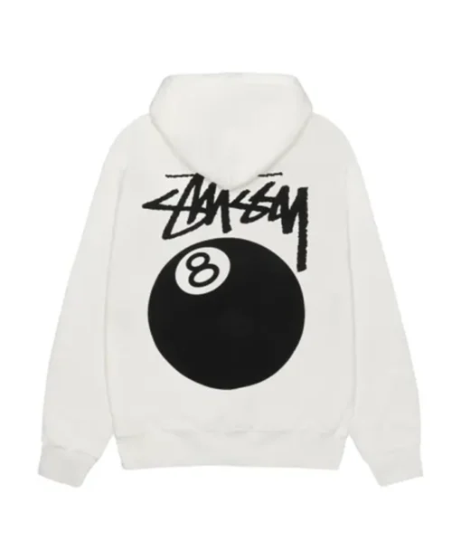 Stussy 8 Ball Pullover White Hoodie