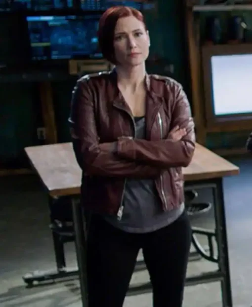 Supergirl Alex Danvers Leather Maroon Jacket