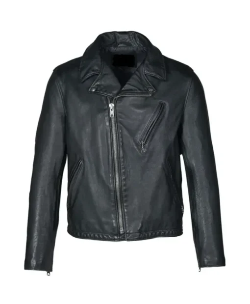 Vintage Motorcycle Black Leather Jacket