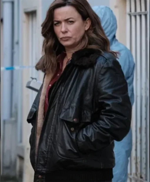 Buy Now DCI Jeanette Kilburn TV-Series The Crow Girl 2025 Eve Myles Black Leather Jacket For Unisex