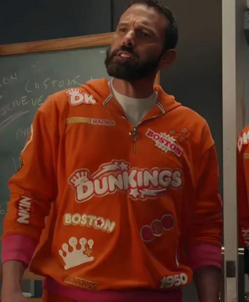 Buy Now Dunkin Donuts Dunkings Ben Affleck Super Bowl LIX Commercial 2025 Orange Tracksuit For Unisex