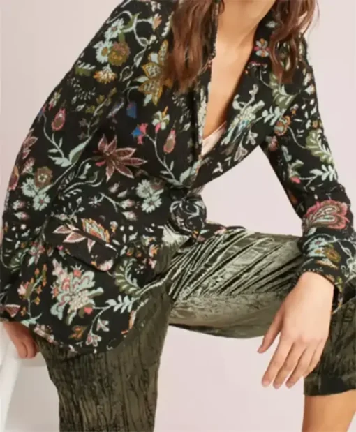 Buy Now Hattie Adams TV-Series Days of our Lives 2025 Deidre Hall Black Floral Blazer For Unisex