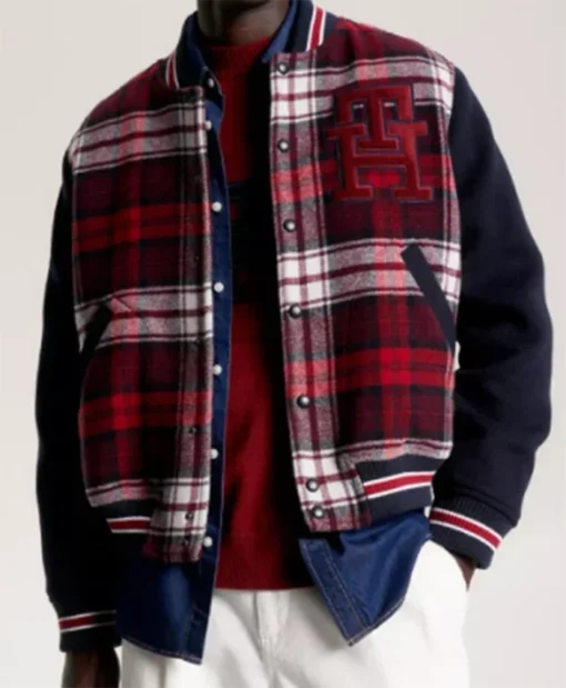 Buy Now Kheon Clarke TV-Series SkyMed Season 03 Tristan Tartan Varsity Jacket For Unisex