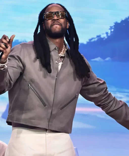 Buy Now The Tonight Show Starring Jimmy Fallon 2 Chainz Grey Leather Jacket For Unisex