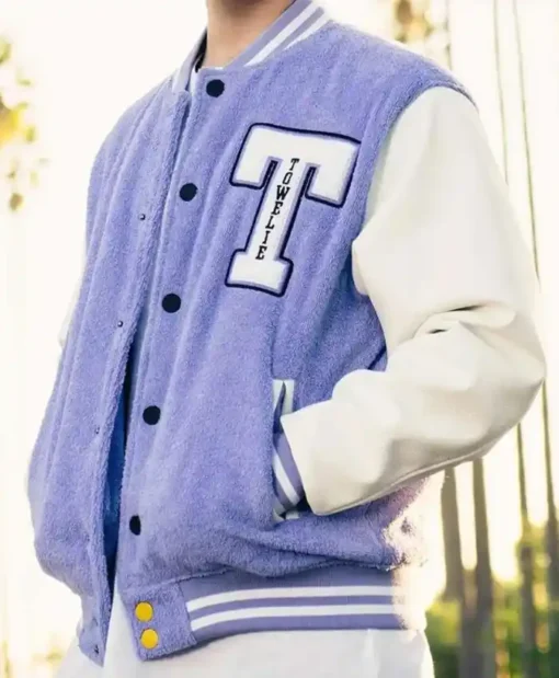 Buy Towelie Purple And White Letterman Varsity Jacket For Men And Women