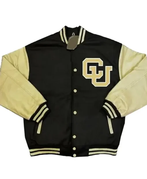 Colorado Buffaloes Black And Beige Varsity Jacket