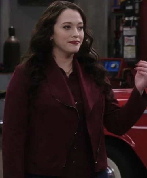 Shifting Gears Kat Dennings Burgundy Leather Jacket