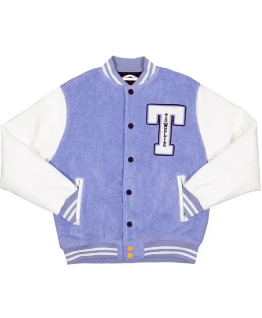 Towelie Purple And White Letterman Varsity Jacket