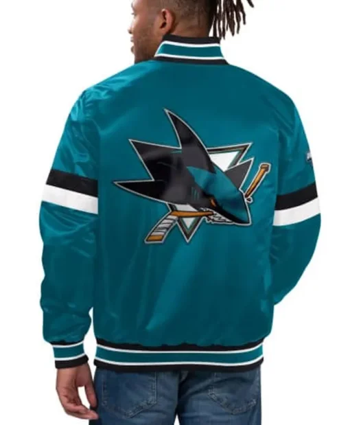 San Jose Sharks Green Satin Jacket